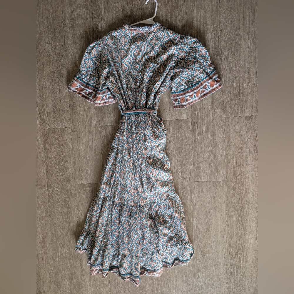 Sue Sartor Flounce Midi Dress Large Petite - Picture 3 of 8